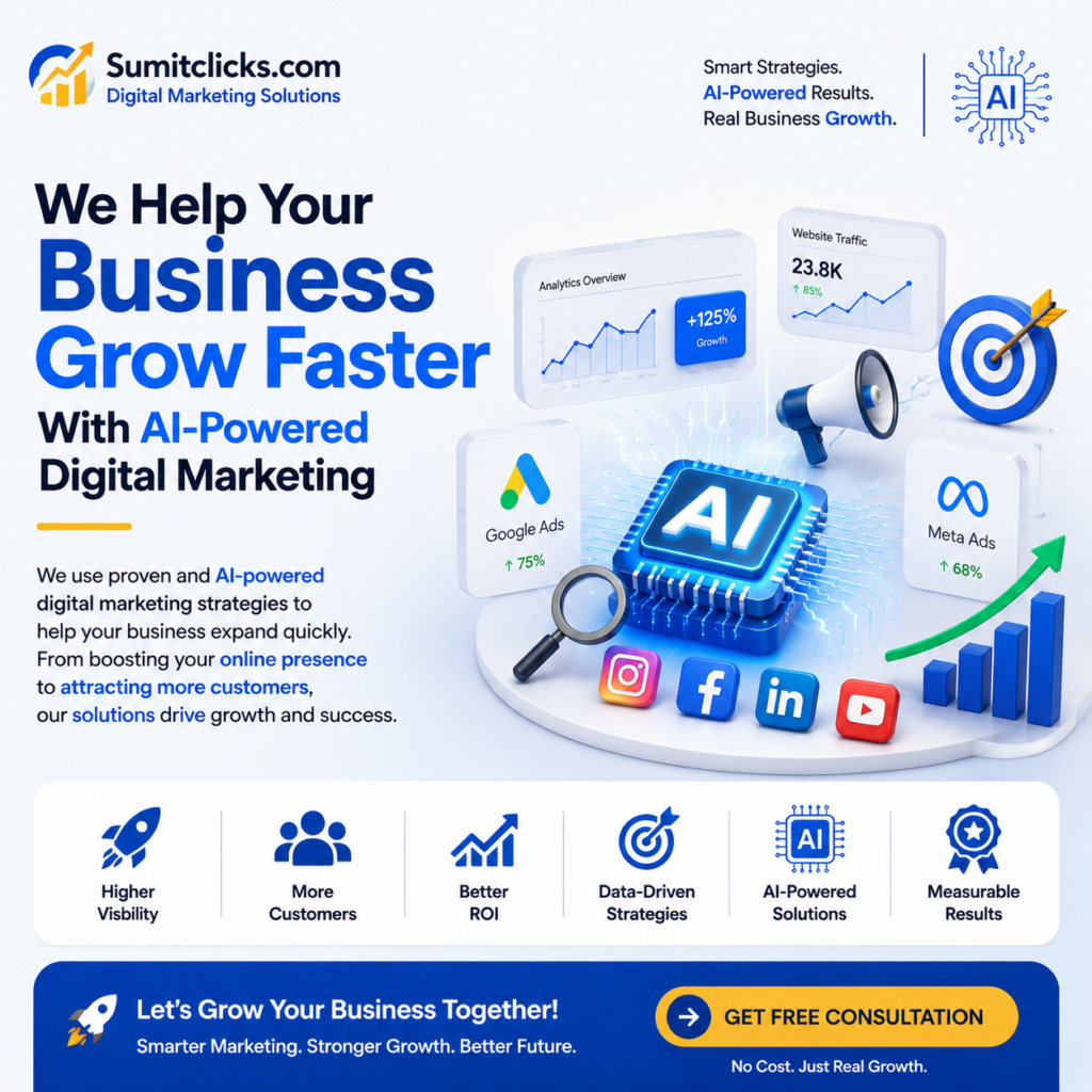 I-driven digital marketing illustration featuring